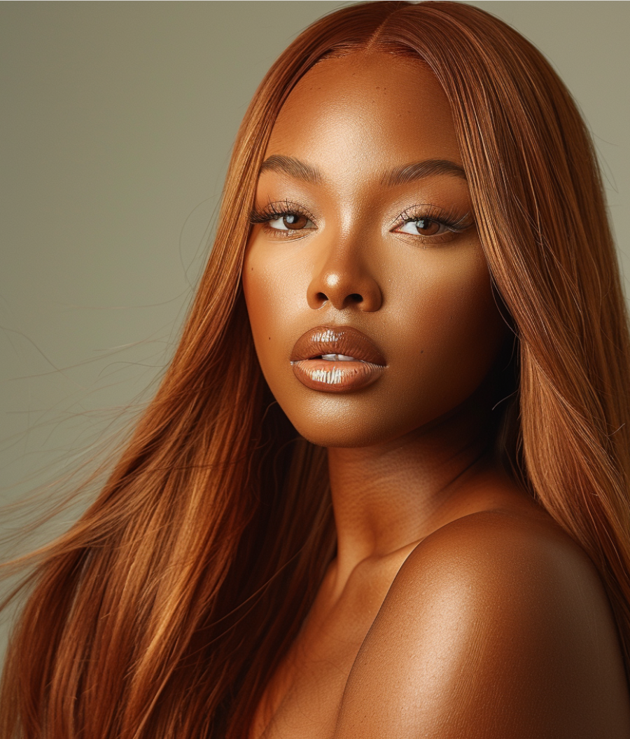 Straight long, orange