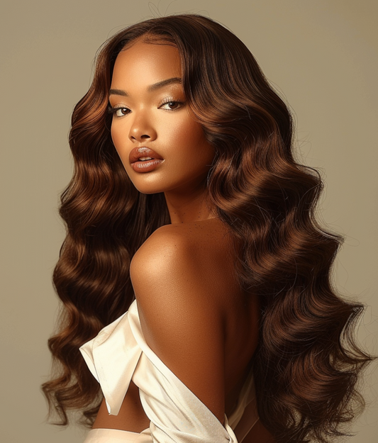 Dark red wavy wig
