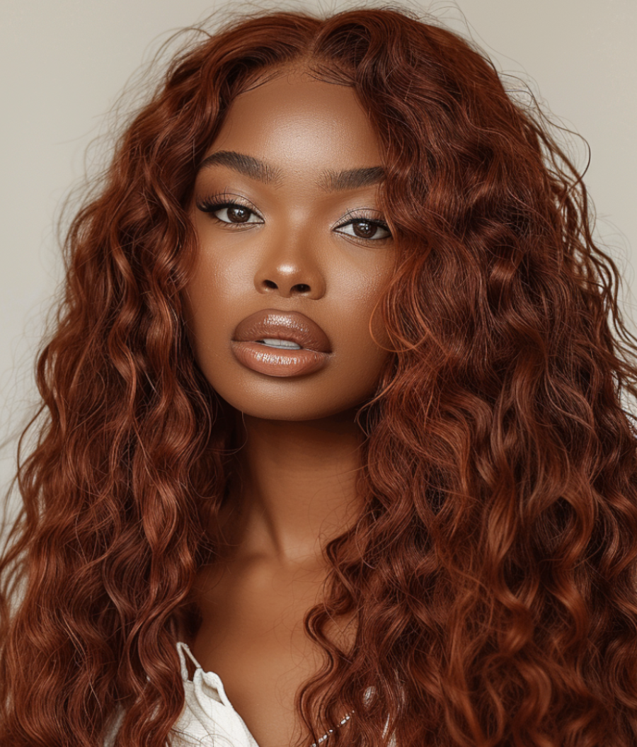 Curly wig, red